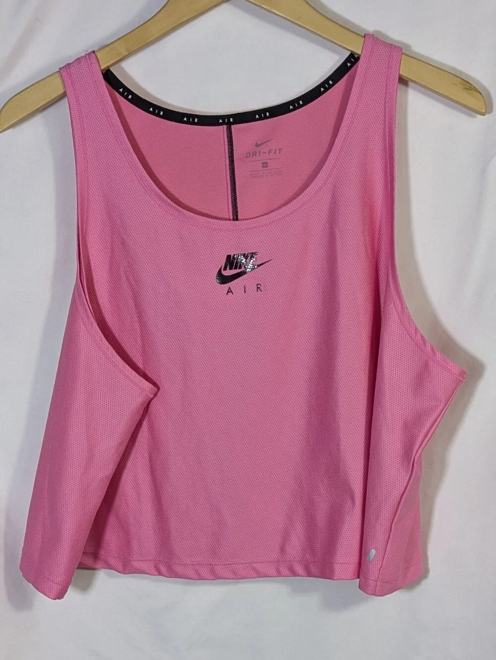 Nike Air Dri-FIT Women's Cropped Tank Top Pink Athletic Active Wear Pink Sz 1X